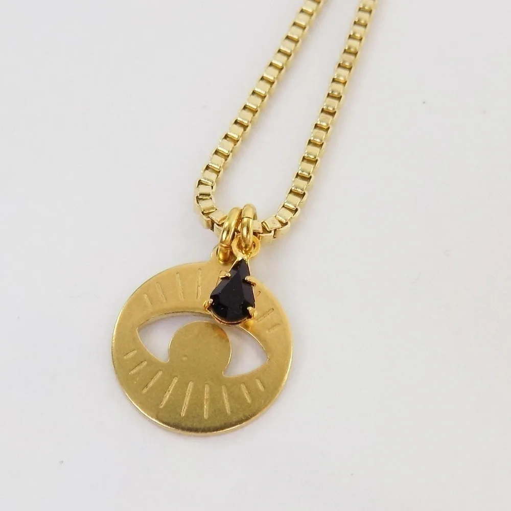 dainty evil eye charm protection amethyst boho